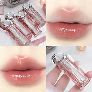 Gege Bear Glazed Crystal Clear Water Gloss Lip Glaze Gương Thủy Tinh Dưỡng Ẩm Làm Trắng Son Bóng Son Môi