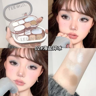 Bảng Phấn Mắt 6 Màu Ánh Sáng Hoa Hồng Xanh Highlighter Phấn Mắt Matte Pearlescent Trang Điểm