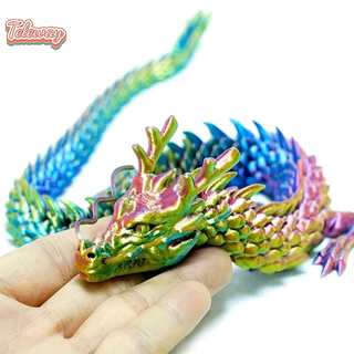 {Saiqianfa444} Khớp toàn thân hình rồng Trung Quốc in 3D có thể di chuyển được Đồ trang trí nội thất gia đình Đồ trang trí đáng giá sưu tầm Đồ chơi sáng tạo mới