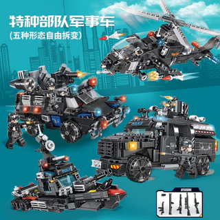 Khối Xây Dựng Đồ Chơi Tương Thích Lego Lắp Ráp Khối Xây Dựng Đồ Chơi SWAT Máy Bay Biến Dạng Mecha St