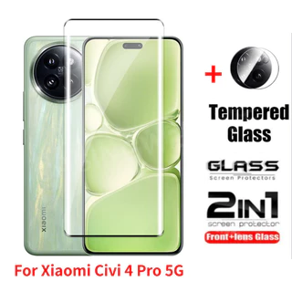 Xiaomi Civi 4 Pro 5G 2in 1 Bảo Vệ Màn Hình Cho Xiaomi Civi 4 Pro Civi4 4Pro 2024 Full Cover Phim Phía Trước Mặt Sau Bảo Vệ Ống Kính Cường Lực Phim