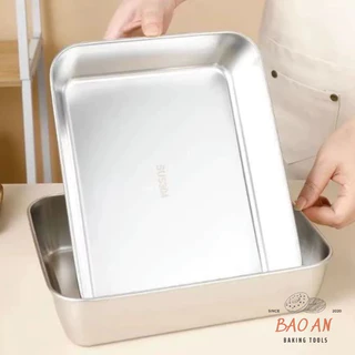 Khay nướng bánh hình chữ nhật bằng inox mã SUS304