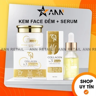 [Chính Hãng] Combo Kem Face Đêm + Serum Collagen X3 TN Mỹ Phẩm Đông Anh