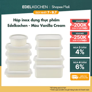 Hộp đựng thực phẩm, trữ đông inox 304 Edelkochen Edellock Collection – Màu Vanilla Cream