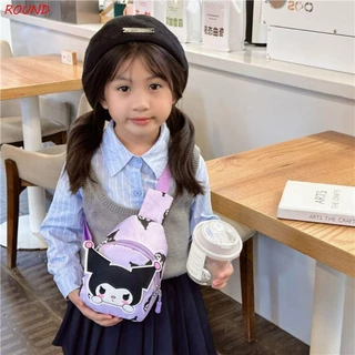 Túi đeo chéo sang trọng Kuromi TRÒN, Ba lô MyMelody hoạt hình KT Cat, Quà tặng Pochacco Nylon Ví đựng tiền xu Túi trẻ em Trẻ em