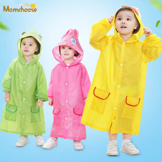 Momchoose Áo mưa trẻ em bé trai và bé gái mẫu giáo áo mưa hoạt hình dễ thương phong cách áo choàng học sinh tiểu học thiết bị mưa