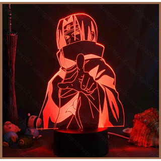 Naruto Anime Đèn Ngủ 3D Đèn Từ Xa LED Sạc USB Chiếu Sáng Hoạt Hình Akatsuki Phòng Ngủ Trang Trí Nhà Quà Tặng