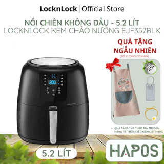 Nồi chiên không dầu 5,2L LocknLock Chính hãng 1800W EJF357BLK - HAPOS OFFICIAL