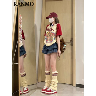RANMO áo phông áo thun nữ croptop baby tee Casual phổ biến Thời trang Fashion WTX24519J9 22Z240526