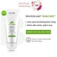 Sữa rửa mặt BABE Stop Akn Purifying Cleansing gel cho da dầu mụn 200ml