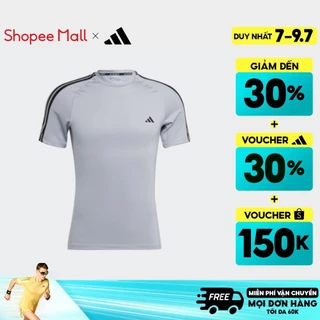 [7-9.7-VOUCHER 30%]adidas Tập luyện Áo Thun Tập Luyện 3 Sọc Techfit Nam Xám HJ9914