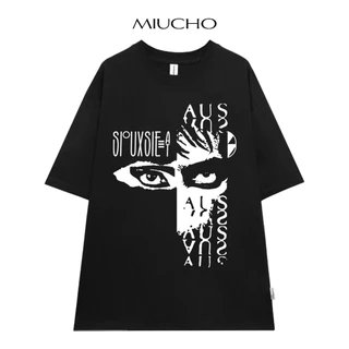 HOT Áo thun nữ form rộng ATD255 Miucho cotton cổ tròn in artwork