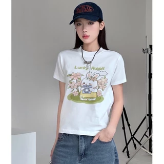 Áo Baby Tee PINKSTORE29 In Hình Lucky Rabbit Xinh Xắn A51073