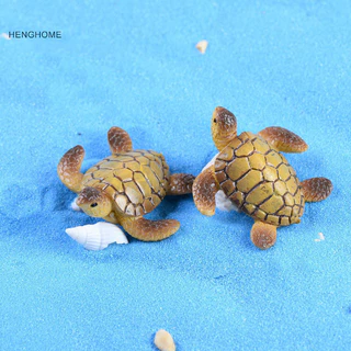Henghome 2 Chiếc Mini Rùa Biển Mô Hình Nhựa Rùa Các Bức Tượng Cá Thu Nhỏ Trang Trí TFG