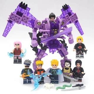 Naruto Lắp Ráp Khối Xây Dựng Đồ Chơi Naruto Sasuke Kakashi Itachi Kuo Susano Tương Thích Lego Hạt Nhỏ