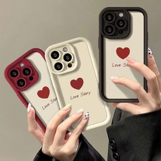 Ốp Điện Thoại Thích Hợp Cho IPhone 7 Plus 8 Plus Chống Rơi IPhone 11 12 Pro Max IPhone X XR XS Max IPhone 13 14 15 Pro Max IPhone 7 8 Trái Tim Đỏ Tối Giản 11 Pro Max