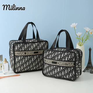 Milinna Túi đựng mỹ phẩm houndstooth mới phong cách ins Túi đựng đồ vệ sinh di động dành cho nữ Túi đựng đồ di động dung tích lớn