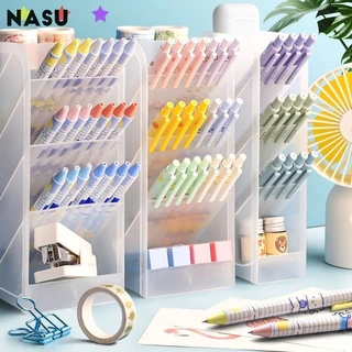 Sinh viên nghiêng hộp đựng bút, hộp lưu trữ bàn văn phòng đơn giản, vật liệu acrylic trong suốt