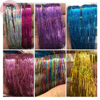 Bwhte 200 Dây Horapic Sparkle Hair Tinsel Extensions Dazzles 90cm Nữ Hippie.