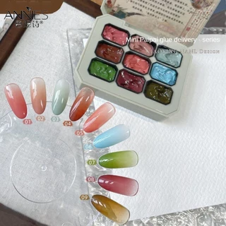 ♕ Xeijayi 9 màu/1 bộ Gel sơn móng tay vỗ tay Yueman Qingyou Series gradient Blush Phototherapy Glue Nail Art Xuân Hè Làm móng tay cho tiệm nail NỘI THẤT