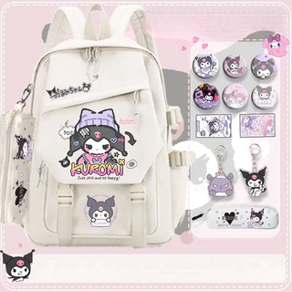 Kuromi Schoolbag Dễ Thương Nữ Trung Học Cơ Sở Phong Cách Mới Học Sinh Tiểu Học Lớp Ba Đến Lớp Sáu Dung Tích Lớn Ba Lô Nữ