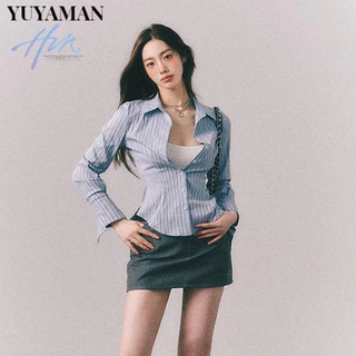 Yuyamansun - Áo sơ mi kháng lực Áo sơ mi cao cấp, họa tiết, đường kẻ dành cho nữ