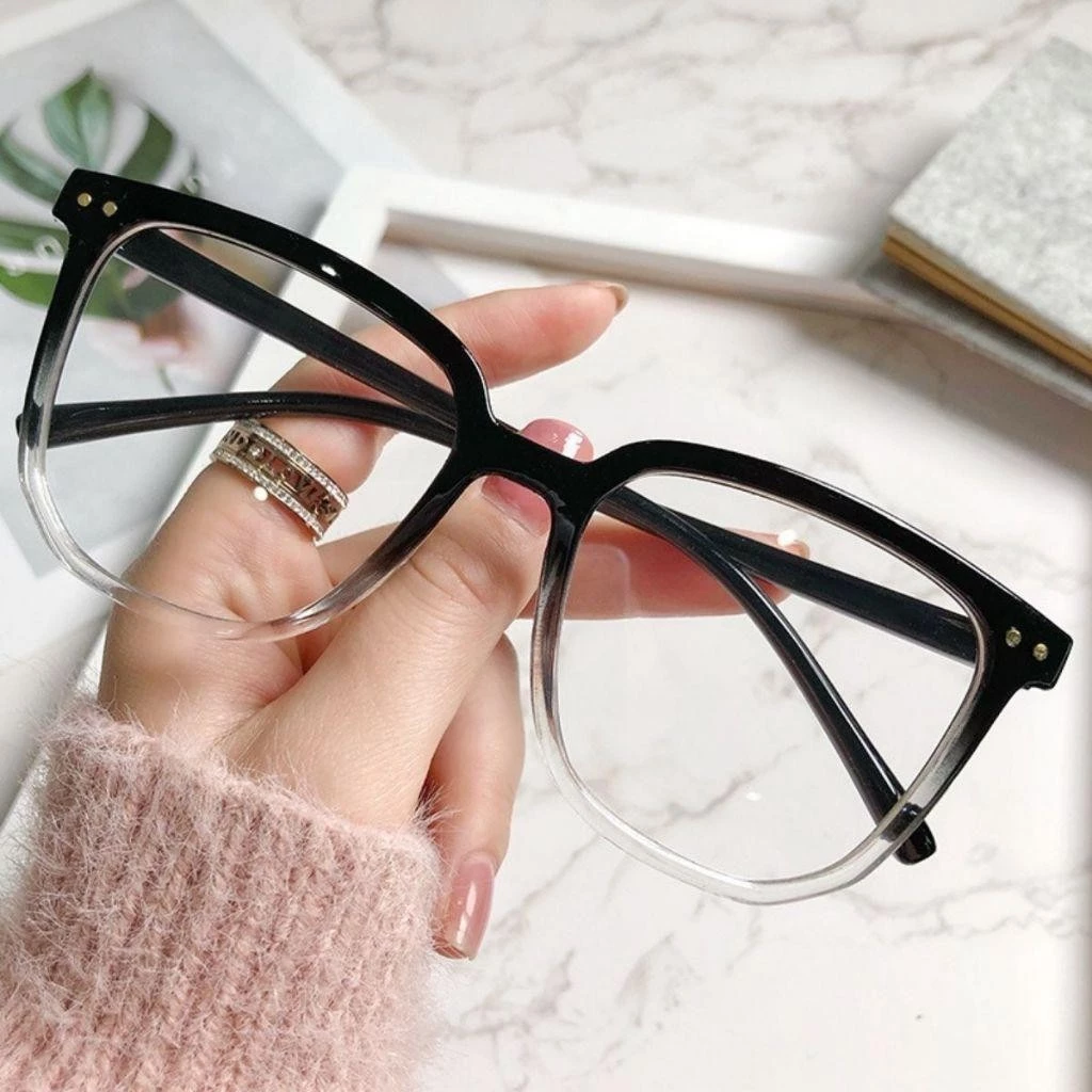 Kính thời trang nam nữ 2 chấm style hàn quốc cute dễ thương, Mắt kính mát không độ giả cận chống tia UV MoDa K029