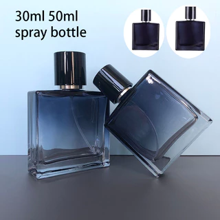 30ml 50ml Chai xịt nước hoa có thể đổ lại cao cấp Thủy tinh Màu xanh đậm Chai rỗng di động Chai vuông phẳng dành cho du lịch