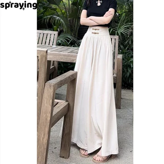 spraying quần ống rộng Quần Túi Hộp Thanh lịch Thoải mái INS Fashion WFK2440PLR 20Z240513