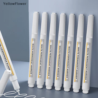 Bút đánh dấu màu trắng YellowFlower 1.0mm Bút Gel trắng chống thấm dầu DIY Graffiti Phác thảo Bút đánh dấu Văn phòng phẩm Wrg Đồ dùng học tập TH