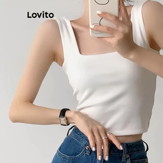 Lovito Áo ba lỗ cơ bản trơn đơn giản dành cho nữ LNE57478