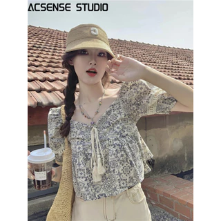 ACSENSE STUDIO Áo Sơ Mi áo sơ mi nữ áo kiểu hàn quốc sang trọng Fashion chic tráng lệ WMY2440Q2L 16Z240416