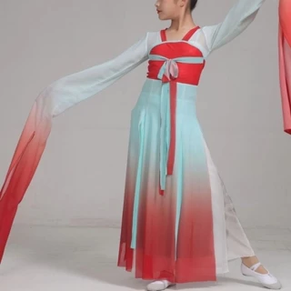 Trẻ Em Người Lớn Cổ Điển Khiêu Vũ Tay Nước Váy Dài Jinghong Dance Tay Dài Trình Diễn Trang Phục