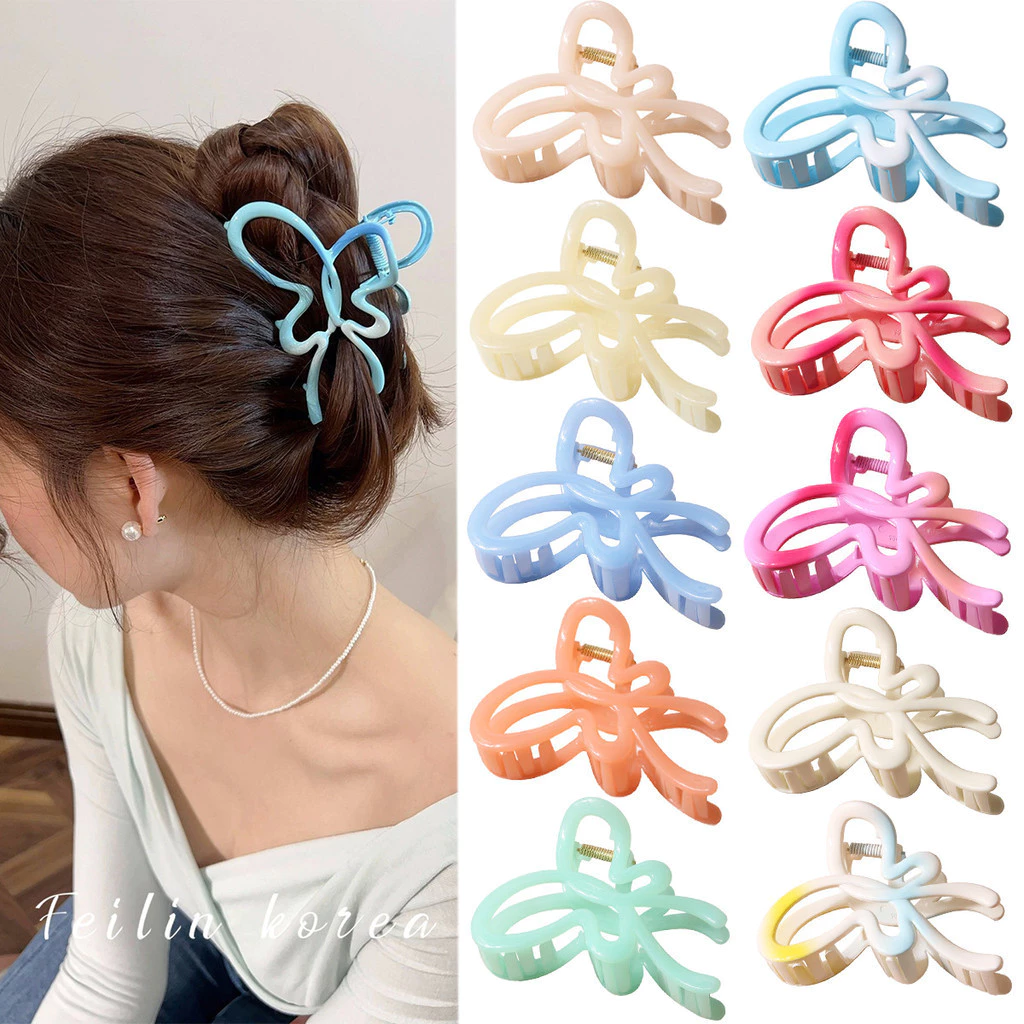 Kẹp Tóc Bướm Màu Hồng Cho Nữ Thời Trang Nhựa Tóc Móng Vuốt Nhiều Màu Sắc Barrettes Cô Gái Kẹp Tóc Phụ Kiện Tóc Mũ Nón