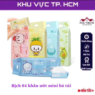 Bịch 64 khăn ướt mini bỏ túi siêu tiện dụng