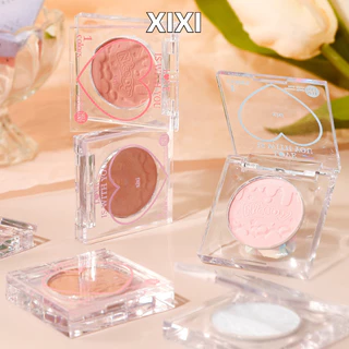 Xixi Chacha Đào Trái Tim Màu Đơn Blush Độ bão hòa thấp Bột mịn Phát triển màu sắc tự nhiên Không bụi Làm sáng và đường viền tự nhiên