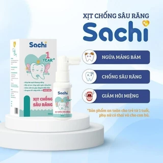 Xịt Chống Sâu Răng Cho Bé SACHI chai 30ml Ngăn Ngừa Mảng Bám Giảm Hôi Miệng