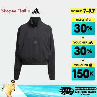 [7-9.7-VOUCHER 30%]adidas Phong cách sống Áo Track Top Vải Dệt 1/4 Khóa Kéo Z.N.E. Nữ Đen IS1875