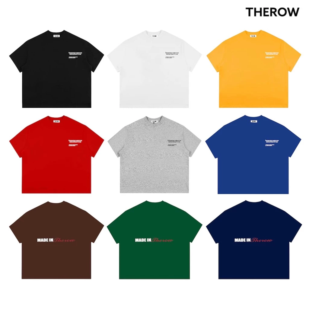 Áo Thun Big Boxy Local Brand THEROW Tay Ngắn Cotton " BASIC " Menswear Unisex Nam Nữ Cổ Tròn Streetwear Hot Trend Mùa Hè