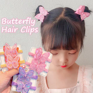 2 Cái / bộ Ngọt Ngào Lấp Lánh Bướm Dây Buộc Tóc Kawaii Sequin Bé Gái Tóc Dây Cao Su Đàn Hồi Phụ Kiện Tóc Mũ nón