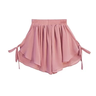 Thời Trang Kích Thước Lớn Ôm Hơn Nhìn Voan Béo Eo Cao Quần Nóng Nữ Ống Rộng Ngắn Culottes Mùa Hè Rời Quần Short AP1P