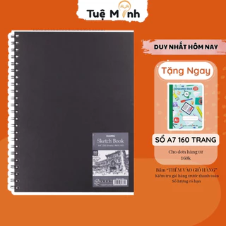 Sketch Book A4 Sổ vẽ phác thảo giấy trơn 50 tờ 150gsm vẽ màu nước tiện lợi Klong MS 764, tập lò xo