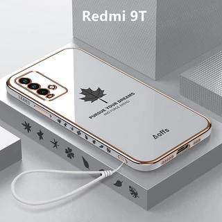 Ốp Lưng Redmi 9T Mạ điện Lá phong TPU Mềm Ốp Điện Thoại Redmi 9T