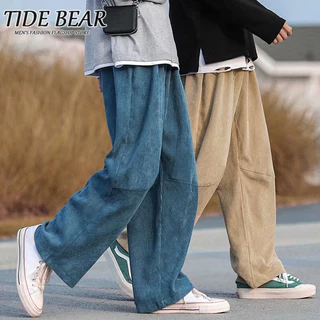 TIDE BEAR Quần lót Corduroy cho nam giới mùa hè mới 100 chiếc quần ống thẳng chân rộng