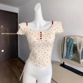 Pure Desire Phong Cách Giả Hai Mảnh Áo Thun Tay Ngắn Camisole Nữ Cotton Nguyên Chất Có Miếng Lót Ngực Không Áo Ngực Đáy Top Mùa Hè