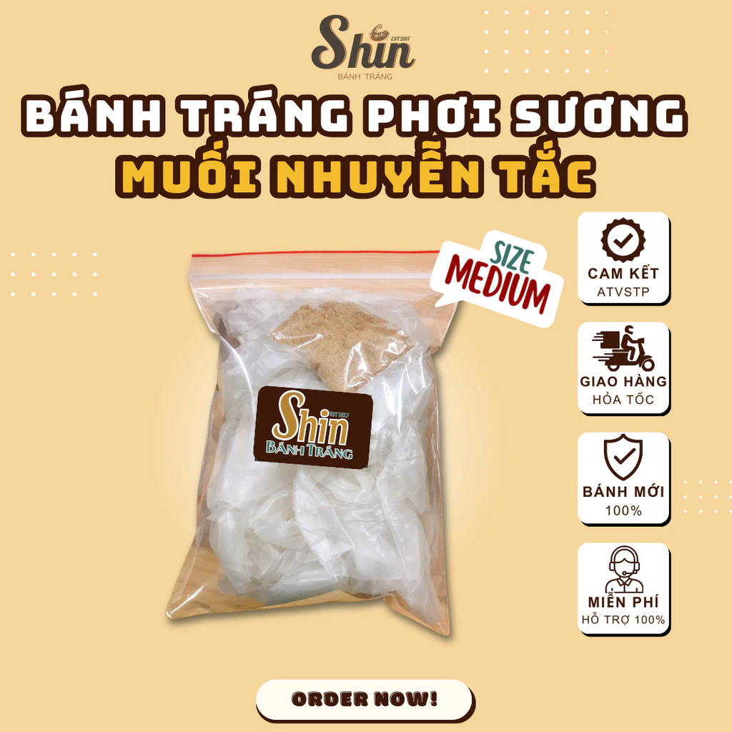 Bánh Tráng Shin Muối Nhuyễn Phơi Sương Tắc ZIP M