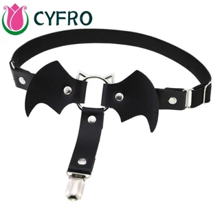 Cyfro Khóa Kim Loại Treo Punk Bông Tai Kẹp Goth Phong Cách Da PU Dây Đeo Nữ Suspender Đàn Hồi Bat Garter