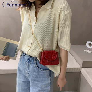 Túi đeo chéo nữ Fennaier Mini retro Dây chuyền mới Túi đeo vai đơn giản thời trang mới