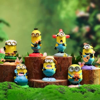 Hộp mù tiệc Minion Despicable Me Rave, 6 món đồ trang trí chơi thủy triều anime dễ thương, quà tặng thủ công bằng nhựa