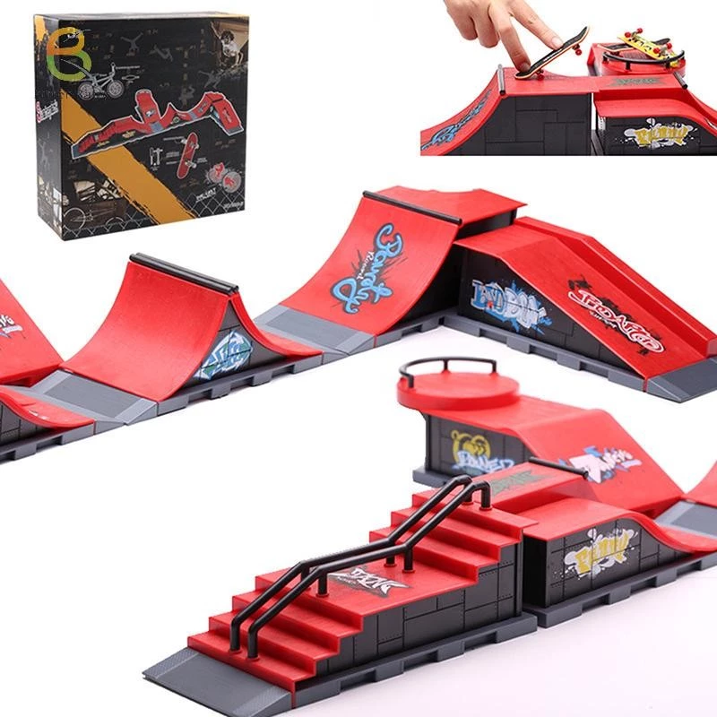 [Kittenbaby] 1 Bộ Ván Trượt Đầu Ngón Tay Đồ Chơi Thể Thao Ngón Tay Ván Trượt Trò Chơi Công Viên Trang Web Ramp Cảnh Đạo Cụ Quà Tặng [Mới]